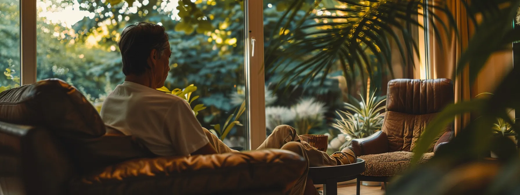 a psychologist conducting therapy in a peaceful setting surrounded by nature.